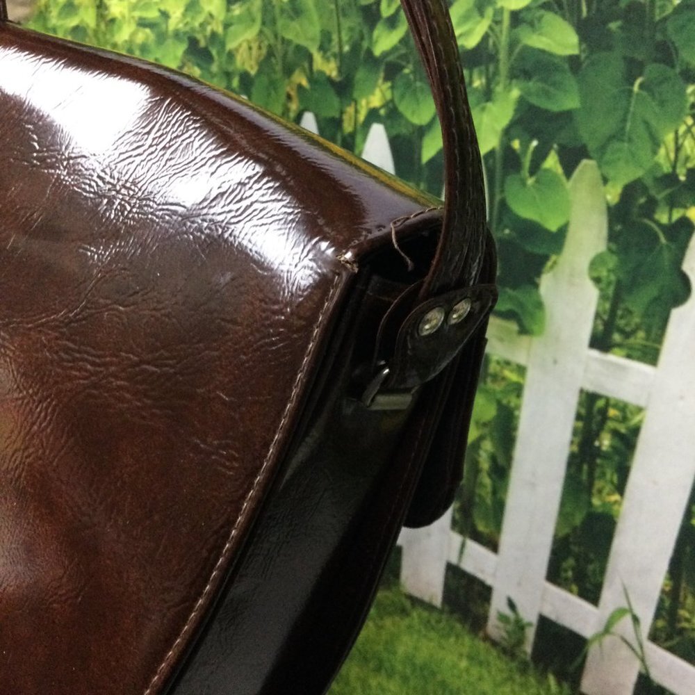 Vintage Brown Patent Handbag - Picture 11 of 11